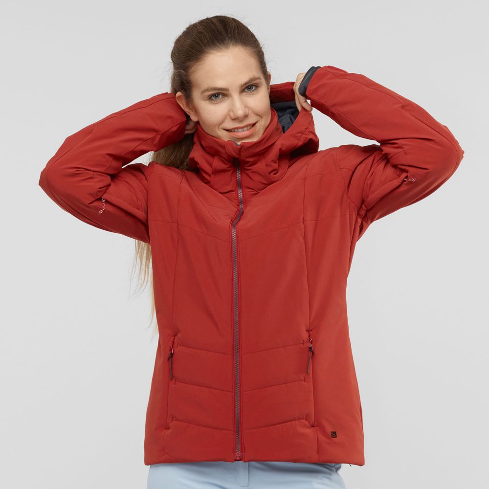 Veste De Ski Salomon Femme Rouge - Salomon PREVAIL W - France (1397-VHWBX)